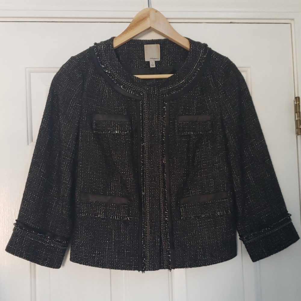 Halogen Cropped Tweed Jacket